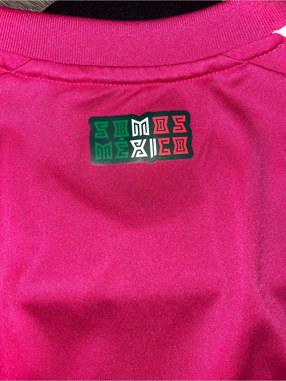 adidas Mexico Bright Pink Soccer Jersey with Multicolor Panels